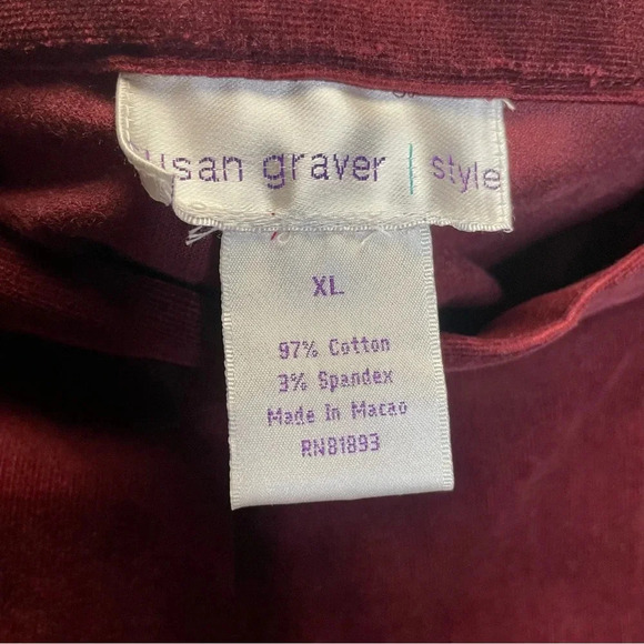 VTG Susan Graver Velvet Embroidered Jacket & Pant Set Boho Grandma Cottage NWT - Picture 10 of 11